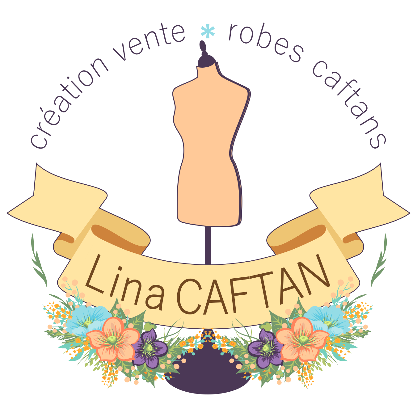 lina caftan logo fleurs